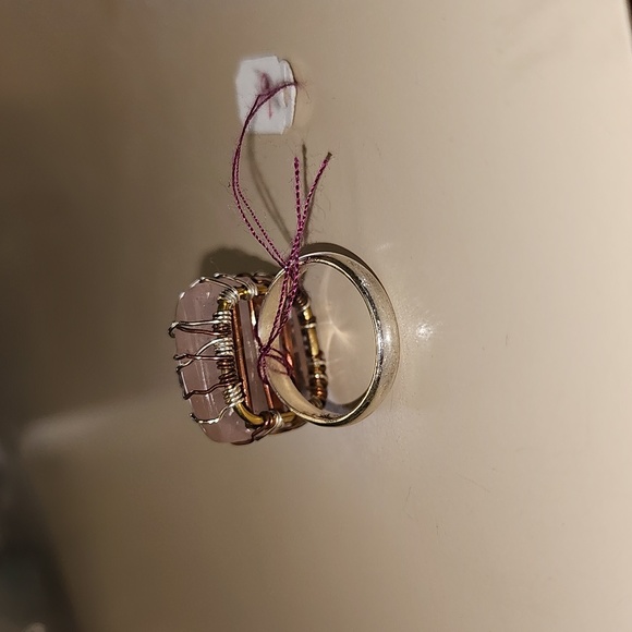 New Sterling silver Rose Quartz tree of life ring size 6 - Picture 3 of 7